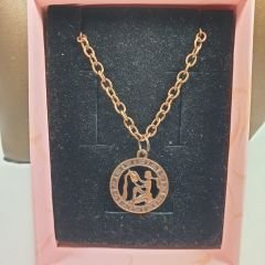 Orora Gümüş/Bronz/Bakır Renk 25mm Kova Burcu Figürlü Kolye