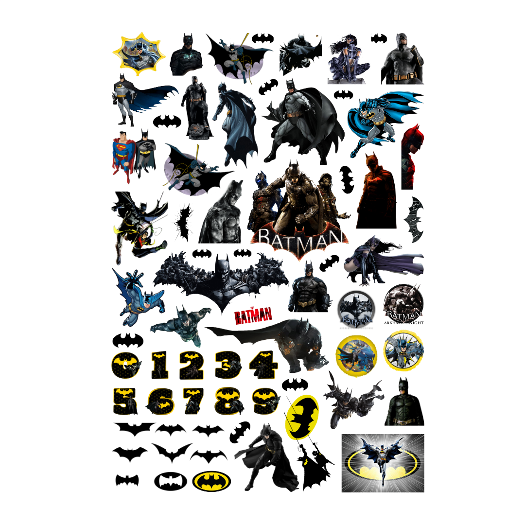 67 Adet Batman Sticker -Batman Etiket Seti-Polipropilen