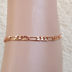 Gümüş Rose Renk Zincir Halhal-4mm