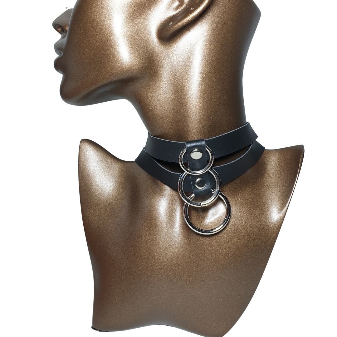 Orora Halkalı Gotik Suni Deri Choker