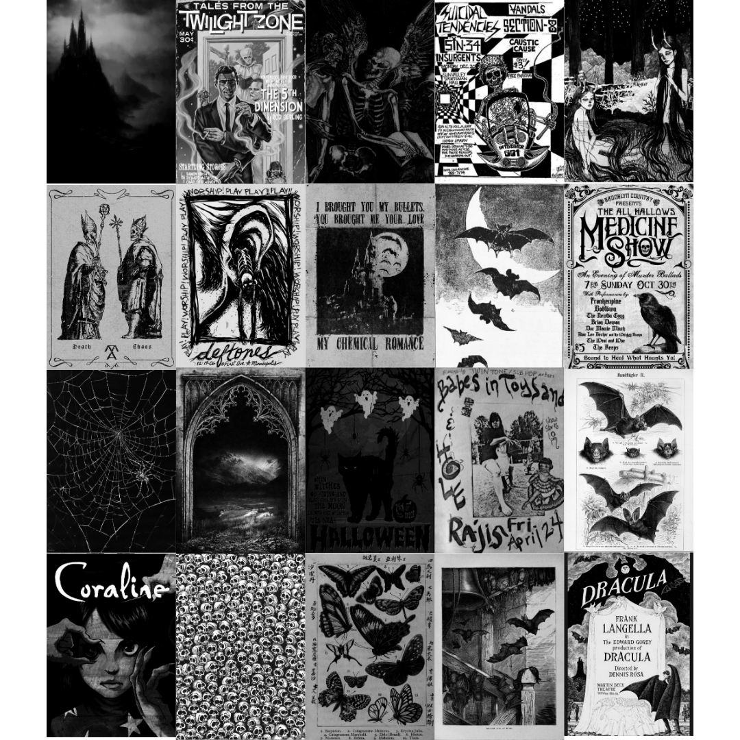 Punk Gotik Poster Seti- 20 Adet-A5