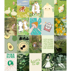 Cottagecore Greencore Art Poster Seti- 20 Adet-A5