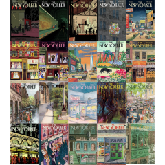 The New Yorker Şehir Manzaralı Art Poster Seti- 20 Adet-A5