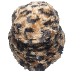 Leopar Desenli Kışlık Balıkçı Bucket Şapka