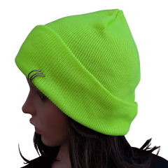 Neon Sarı Piercingli Kışlık Bere