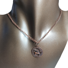 Orora Bronz/Gümüş/Bakır Renk 22mm Yay Burcu Figürlü Kolye