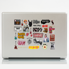 64\'lü Punk Rock Pop Vintage Sticker Etiket Seti
