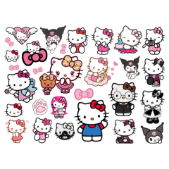 61\'li Sanrio Hello Kitty Cute Kawaii Sticker Etiket Seti