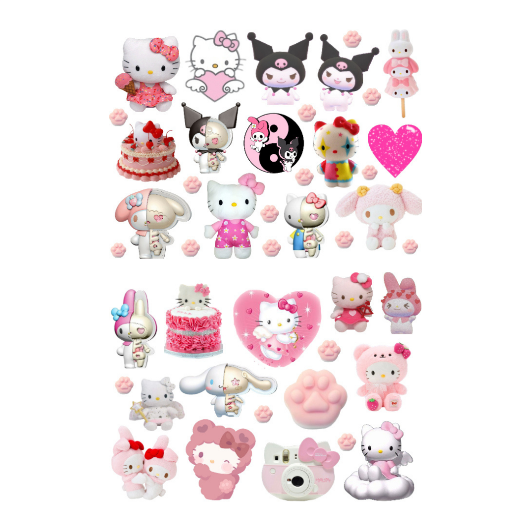 44\'lü Hello Kitty Cute Sticker Etiket Seti