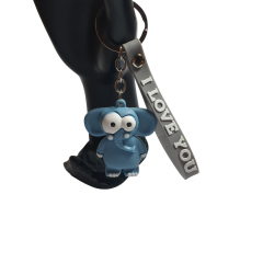 İri Gözlü Fil ve I Love You (Seni Seviyorum) Figürlü Anahtarlık-5cm