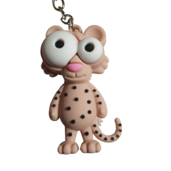 İri Gözlü Leopar ve I Love You (Seni Seviyorum) Figürlü Anahtarlık-5cm