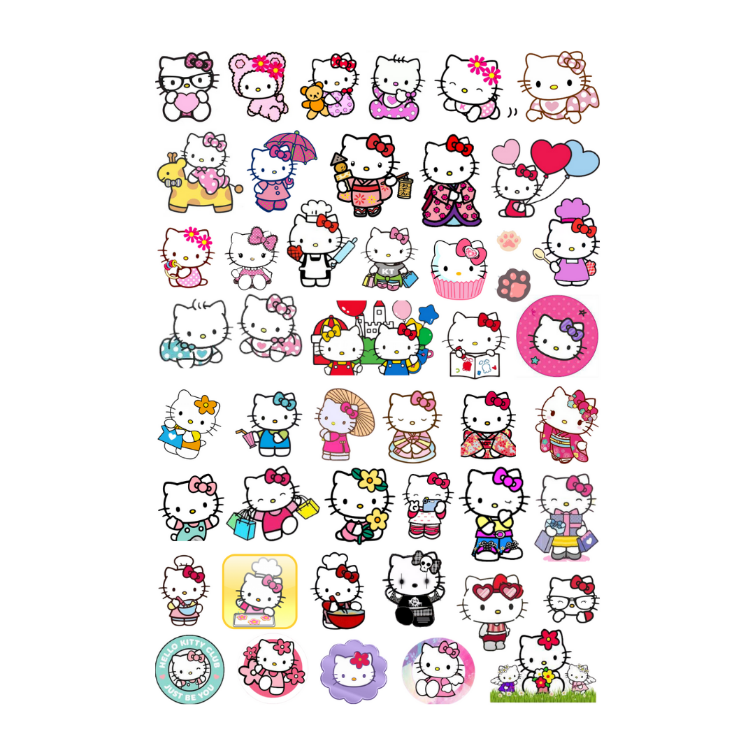 47\'li Hello Kitty Sticker,  Cute Sticker Etiket Seti