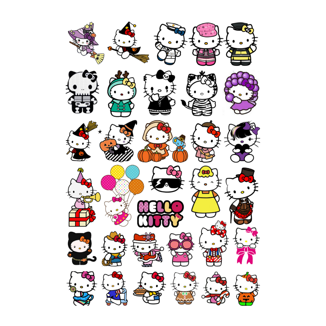 33\'lü Hello Kitty Sticker,  Cute Sticker Etiket Seti