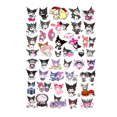 43\'lü Sanrio Kuromi Sticker,  Cute Sticker Etiket Seti