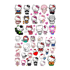 44\'lü Sanrio  Sticker,  Cute Hello Kitty Sticker Etiket Seti