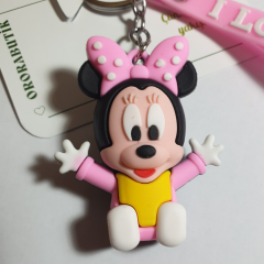 Mickey Mouse, Mini Mouse ve I Love You (Seni Seviyorum) Figürlü Anahtarlık-5cm