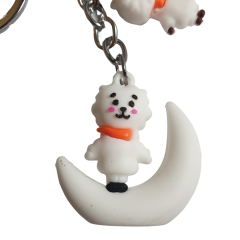 BTS BT21 KPOP Ay Figürlü Üçlü Rj Anahtarlık-10cm